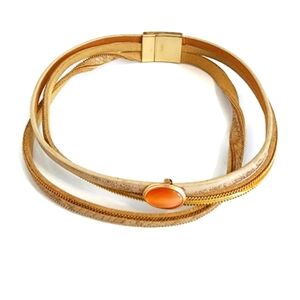 womens boho choker leather necklace